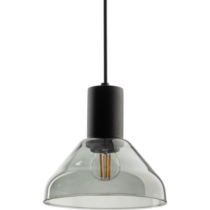 Lustra ar auklu 1 fāzes sliežu sistēmai NEO 1xE27/15W/230V melna/dūmakains melna