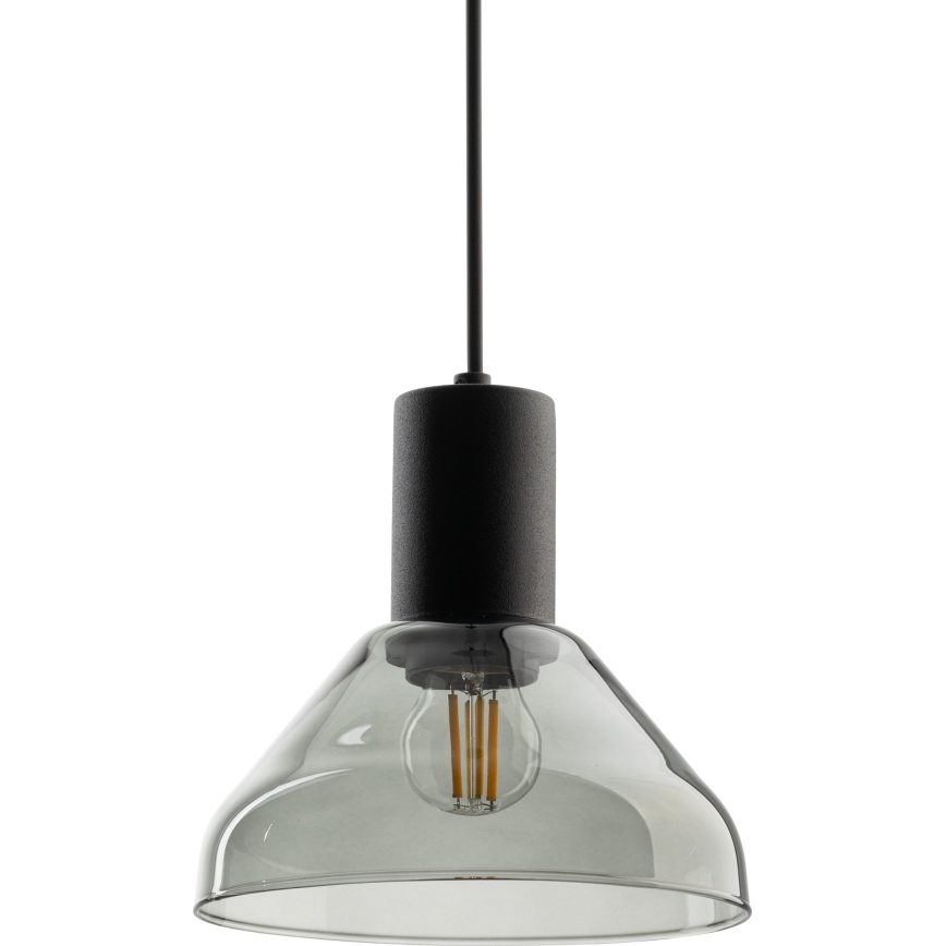 Lustra ar auklu 1 fāzes sliežu sistēmai NEO 1xE27/15W/230V melna/dūmakains melna