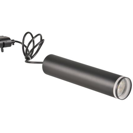 Lustra ar auklu sliežu sistēmai PARIS 3xGU10/10W/230V + 1 m sliede sistēma melna