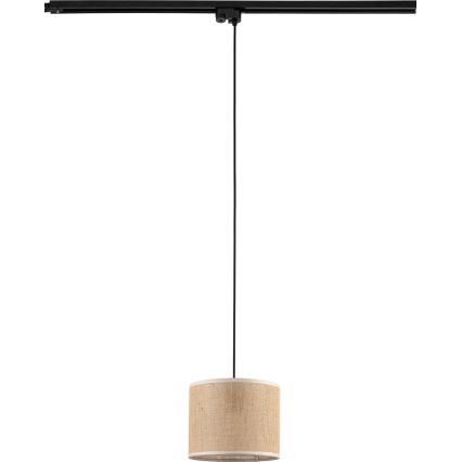 Lustra ar auklu 1 fāzes sliežu sistēmai TRACER 1xE27/15W/230V d. 20 cm melna/brūna