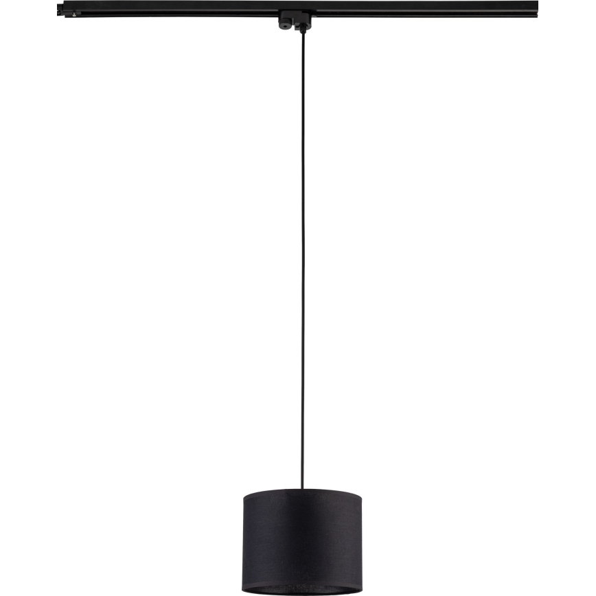 Lustra ar auklu 1 fāzes sliežu sistēmai TRACER 1xE27/15W/230V d. 20 cm melna