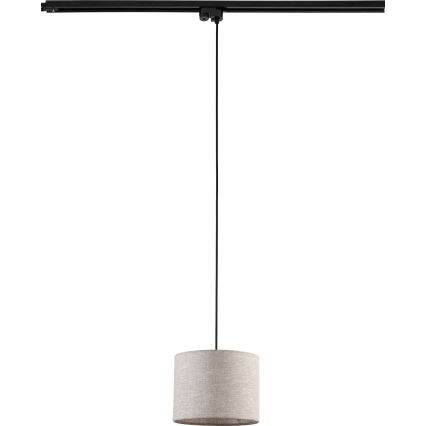 Lustra ar auklu 1 fāzes sliežu sistēmai TRACER 1xE27/15W/230V d. 20 cm melna/pelēka