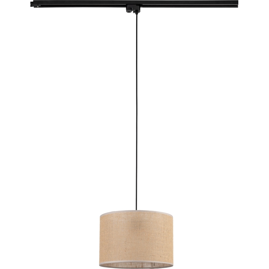 Lustra ar auklu 1 fāzes sliežu sistēmai TRACER 1xE27/15W/230V d. 30 cm melna/brūna