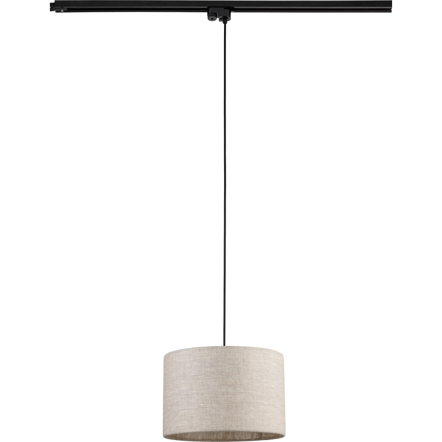 Lustra ar auklu 1 fāzes sliežu sistēmai TRACER 1xE27/15W/230V d. 30 cm melna/pelēka