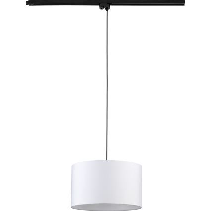 Lustra ar auklu 1 fāzes sliežu sistēmai TRACER 1xE27/15W/230V d. 38 cm melna/balta