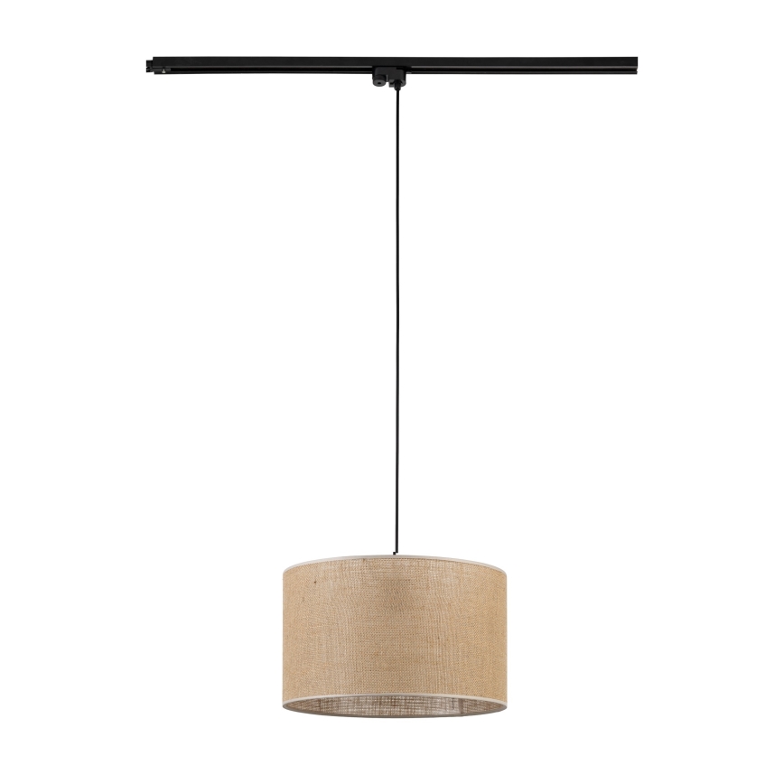 Lustra ar auklu 1 fāzes sliežu sistēmai TRACER 1xE27/15W/230V d. 38 cm melna/brūna