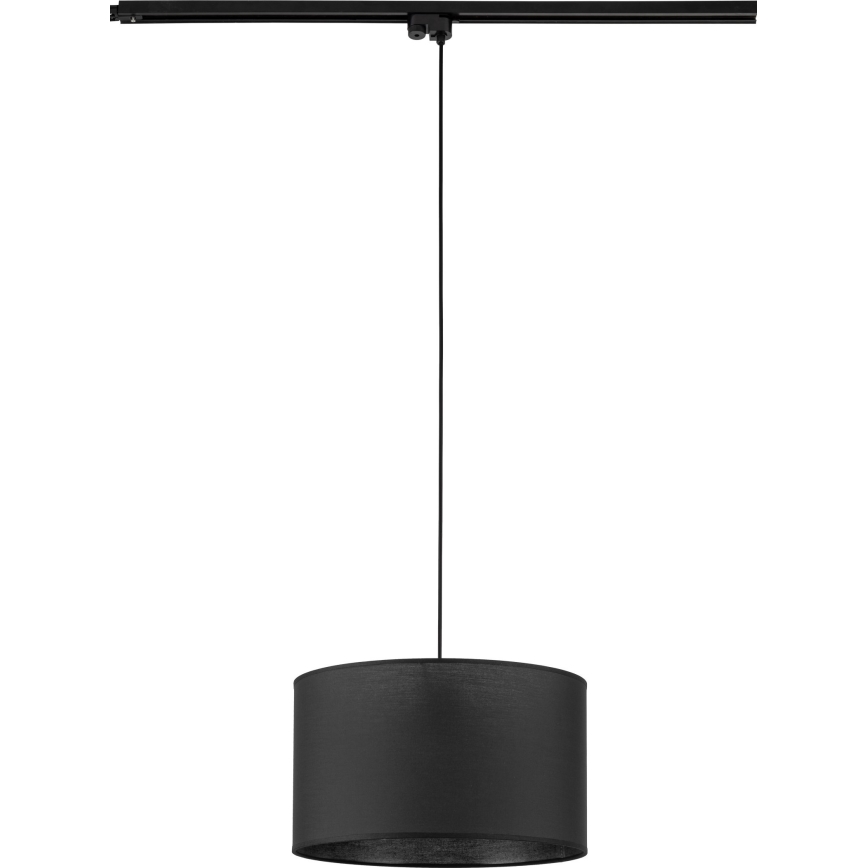 Lustra ar auklu 1 fāzes sliežu sistēmai TRACER 1xE27/15W/230V d. 38 cm melna