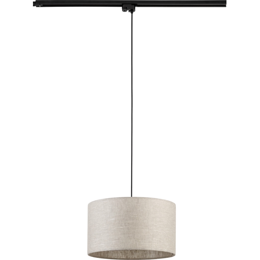 Lustra ar auklu 1 fāzes sliežu sistēmai TRACER 1xE27/15W/230V d. 38 cm melna/pelēka