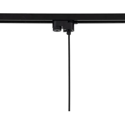 Lustra ar auklu 1 fāzes sliežu sistēmai TRACER 1xE27/15W/230V d. 38 cm melna/pelēka