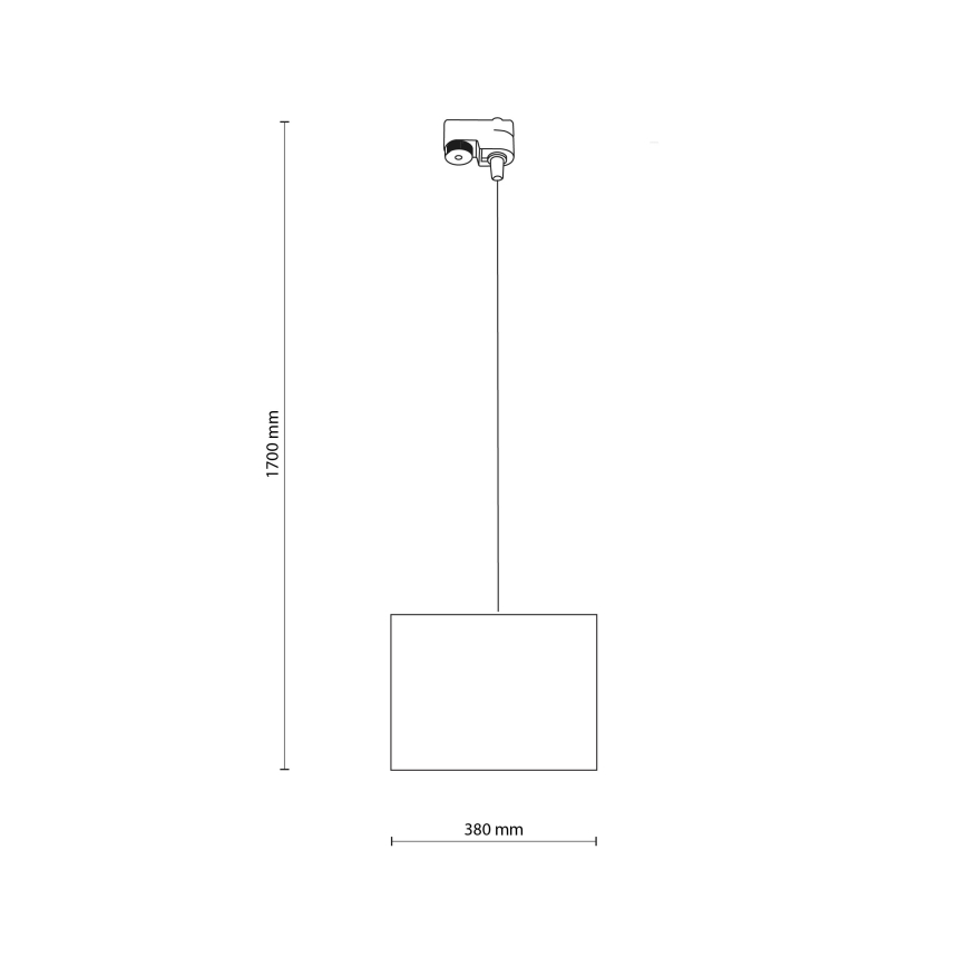 Lustra ar auklu 1 fāzes sliežu sistēmai TRACER 1xE27/15W/230V d. 38 cm melna/pelēka
