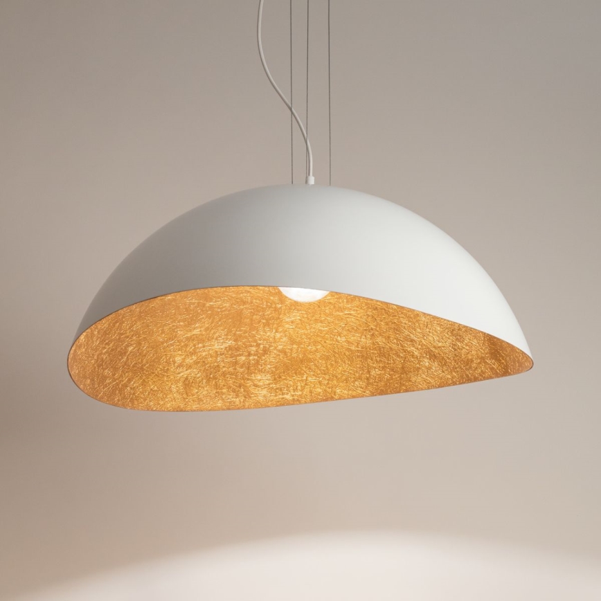 Lustra ar auklu SOLARIS 1xE27/60W/230V d. 48 cm balta/varš