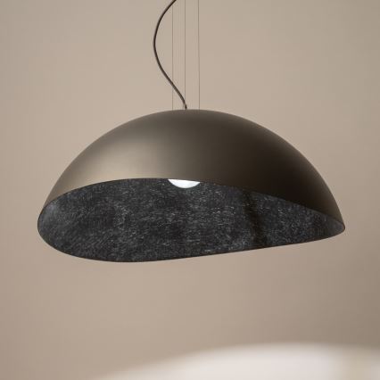 Lustra ar auklu SOLARIS 1xE27/60W/230V d. 48 cm sudraba/melna