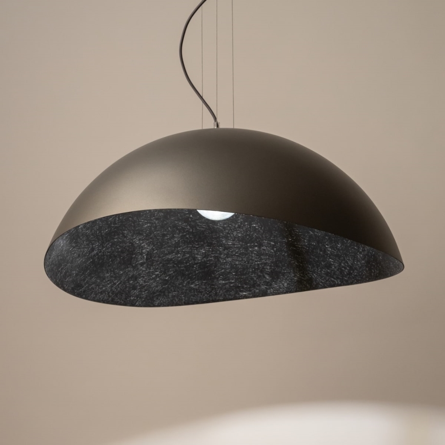 Lustra ar auklu SOLARIS 1xE27/60W/230V d. 48 cm sudraba/melna