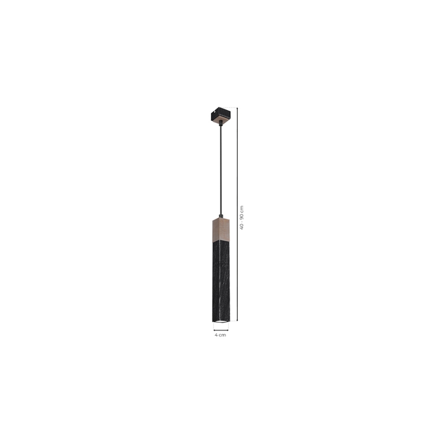 Lustra ar auklu SOLO 1xGU10/MR11/40W/230V melna