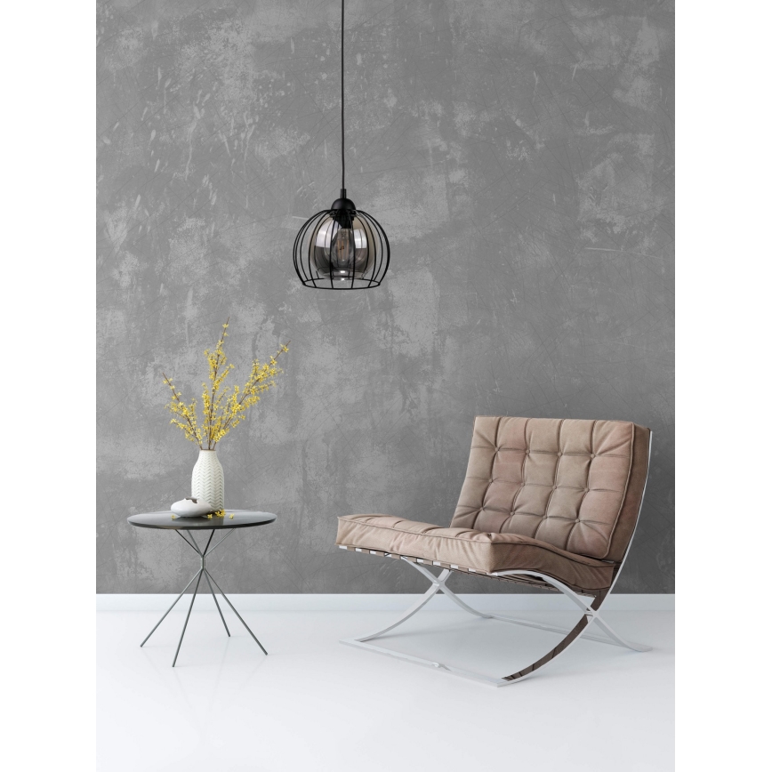 Lustra ar auklu SOLO BLACK 1xE27/60W/230V