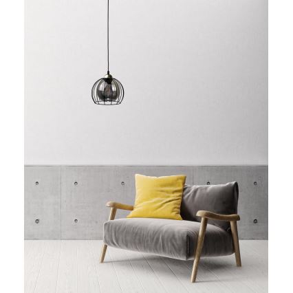 Lustra ar auklu SOLO BLACK 1xE27/60W230V melna/zelta