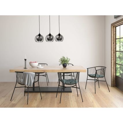 Lustra ar auklu SOLO BLACK 3xE27/60W/230V