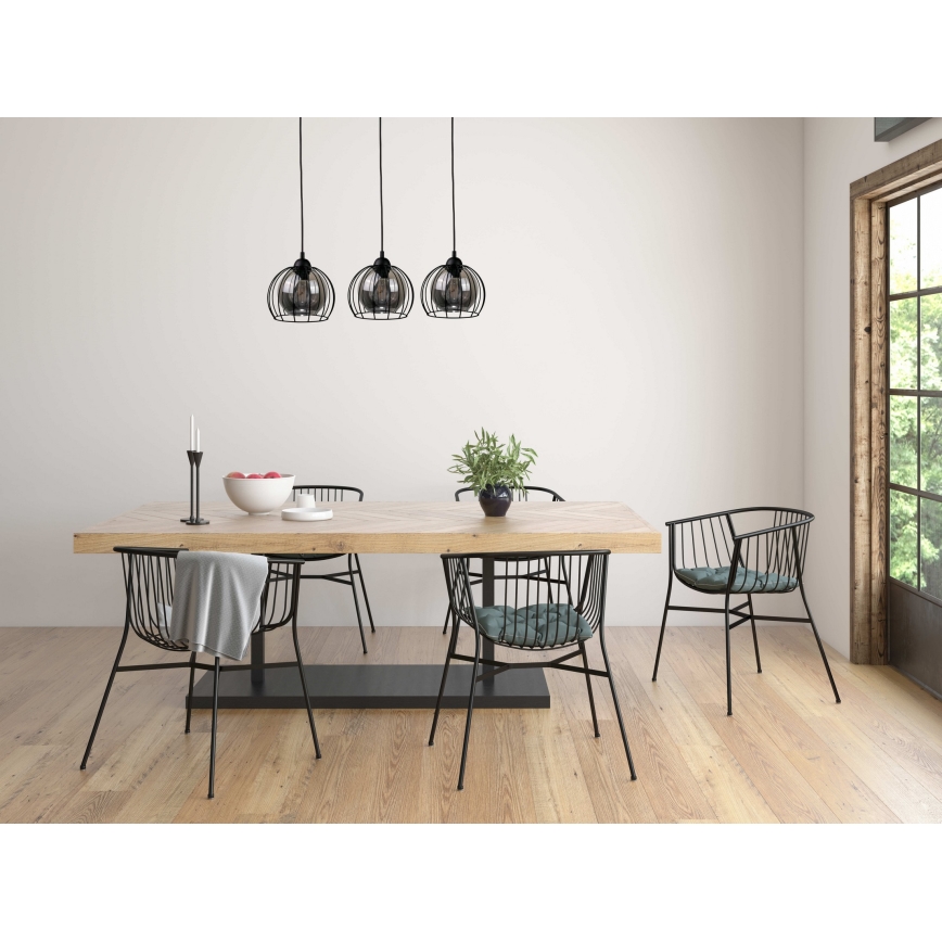 Lustra ar auklu SOLO BLACK 3xE27/60W/230V