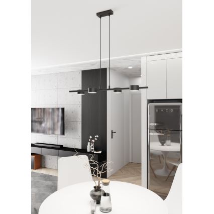 Lustra ar auklu SORA 4xGX53/12W/230V melna