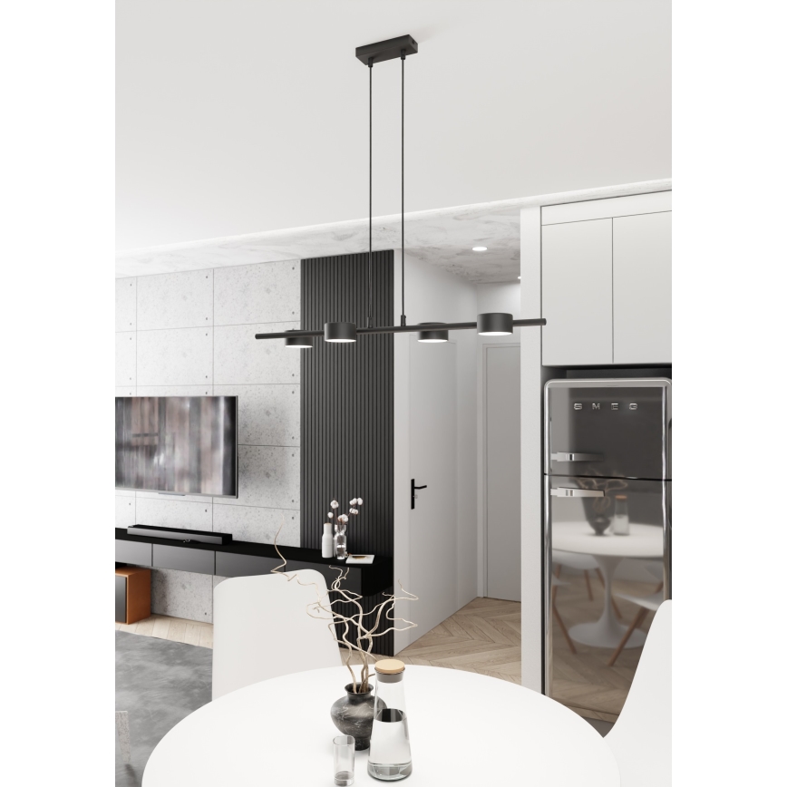 Lustra ar auklu SORA 4xGX53/12W/230V melna