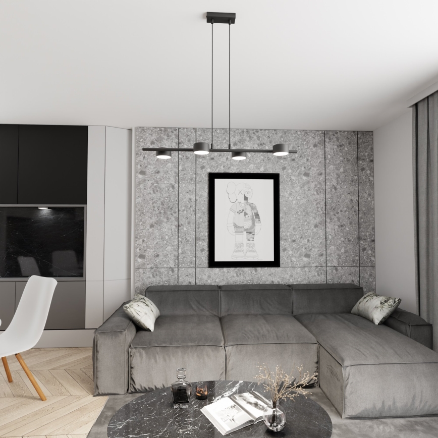 Lustra ar auklu SORA 4xGX53/12W/230V melna