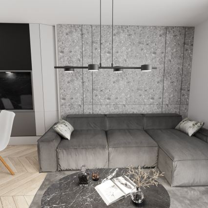Lustra ar auklu SORA 4xGX53/12W/230V melna