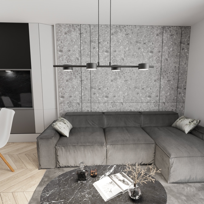 Lustra ar auklu SORA 4xGX53/12W/230V melna
