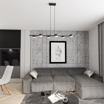 Lustra ar auklu SORA 6xGX53/12W/230V melna