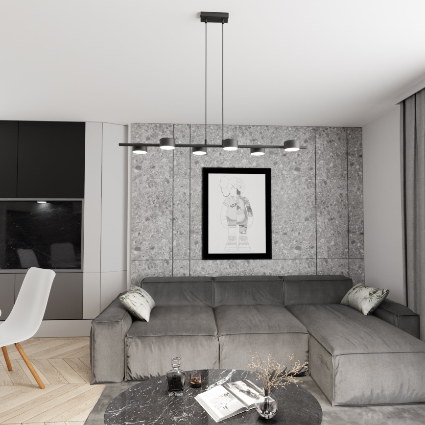 Lustra ar auklu SORA 6xGX53/12W/230V melna