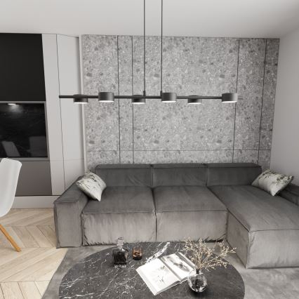 Lustra ar auklu SORA 6xGX53/12W/230V melna