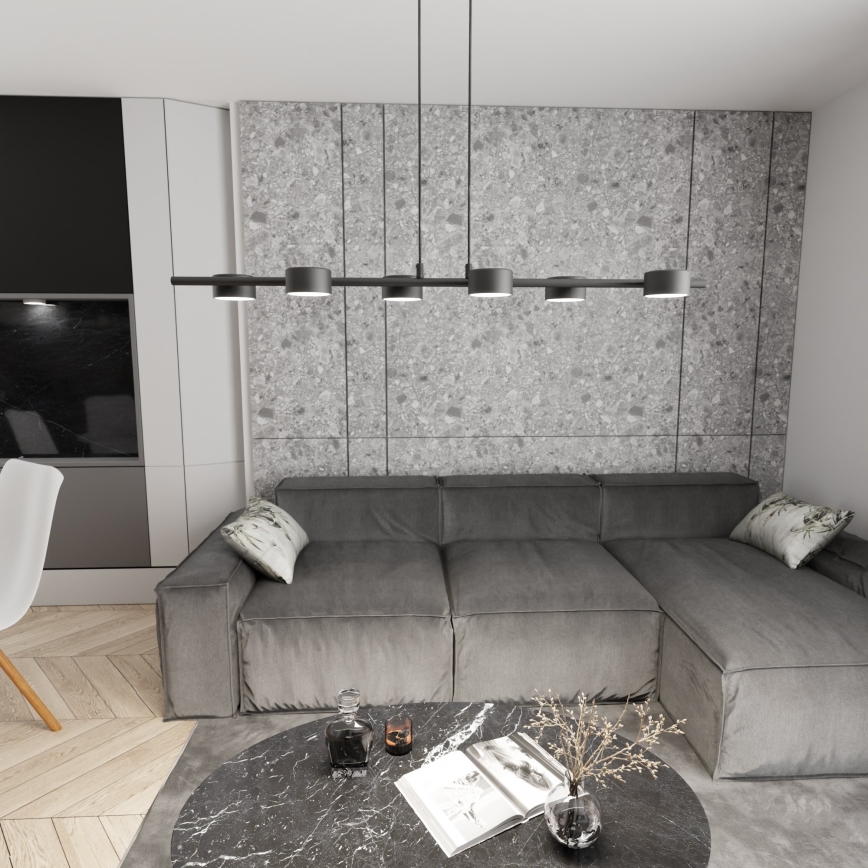 Lustra ar auklu SORA 6xGX53/12W/230V melna