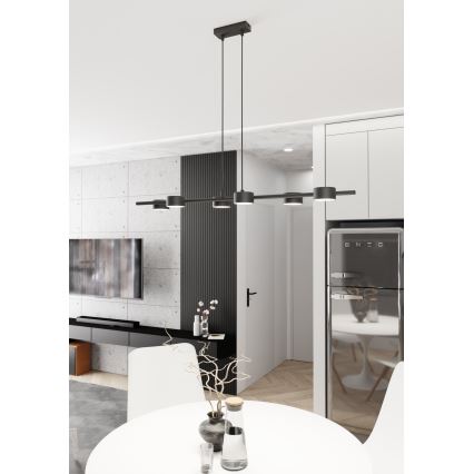 Lustra ar auklu SORA 6xGX53/12W/230V melna