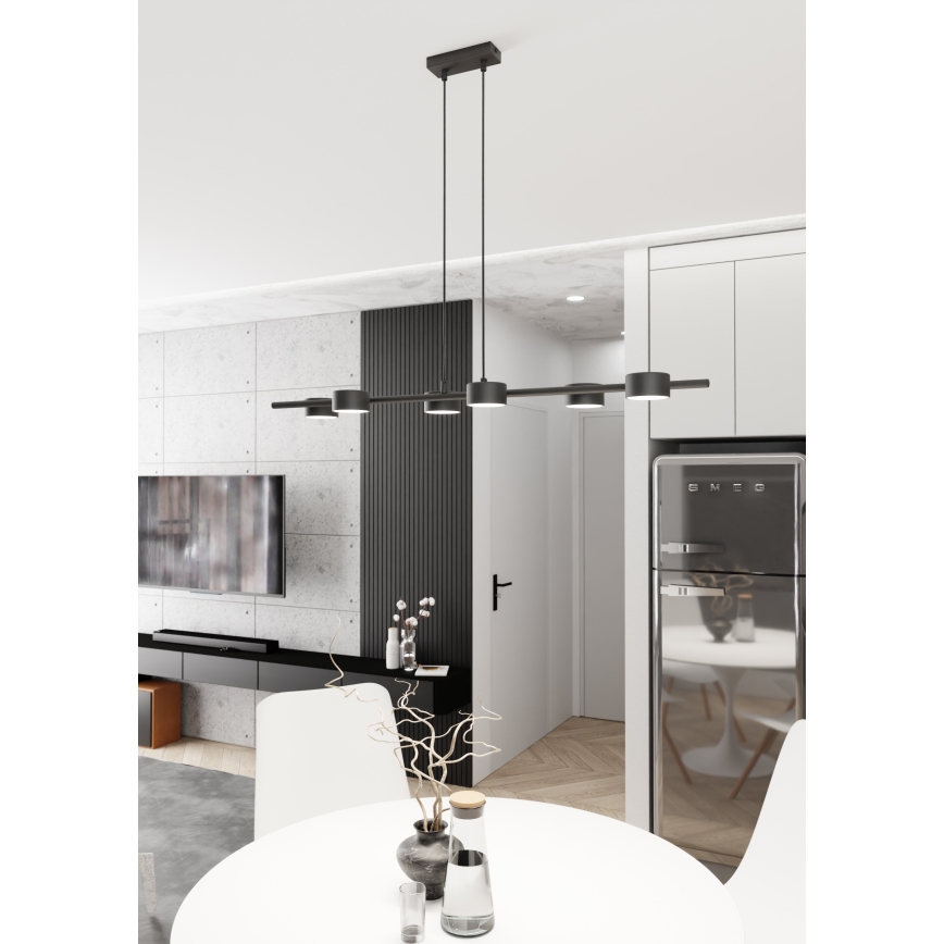 Lustra ar auklu SORA 6xGX53/12W/230V melna