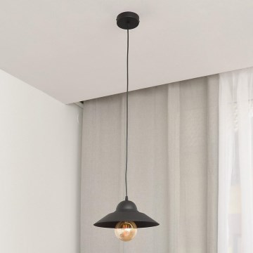 Lustra ar auklu SORAPIS 1xE27/15W/230V melna
