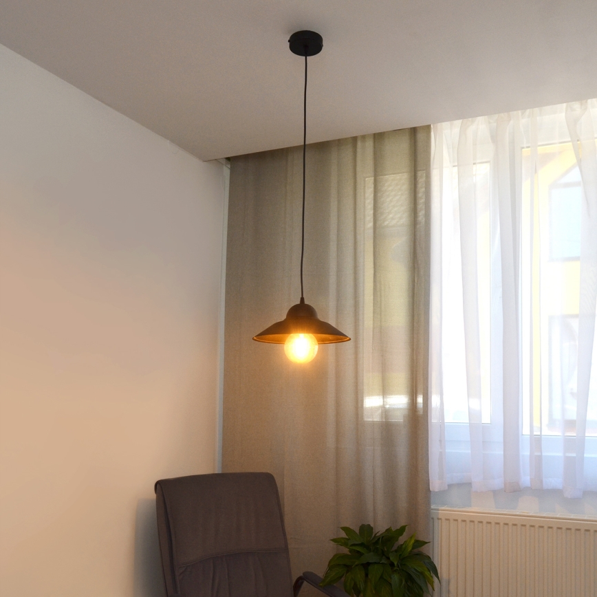 Lustra ar auklu SORAPIS 1xE27/15W/230V melna