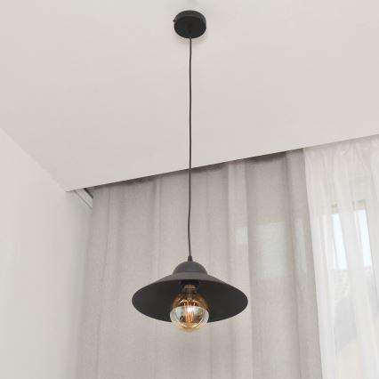 Lustra ar auklu SORAPIS 1xE27/15W/230V melna
