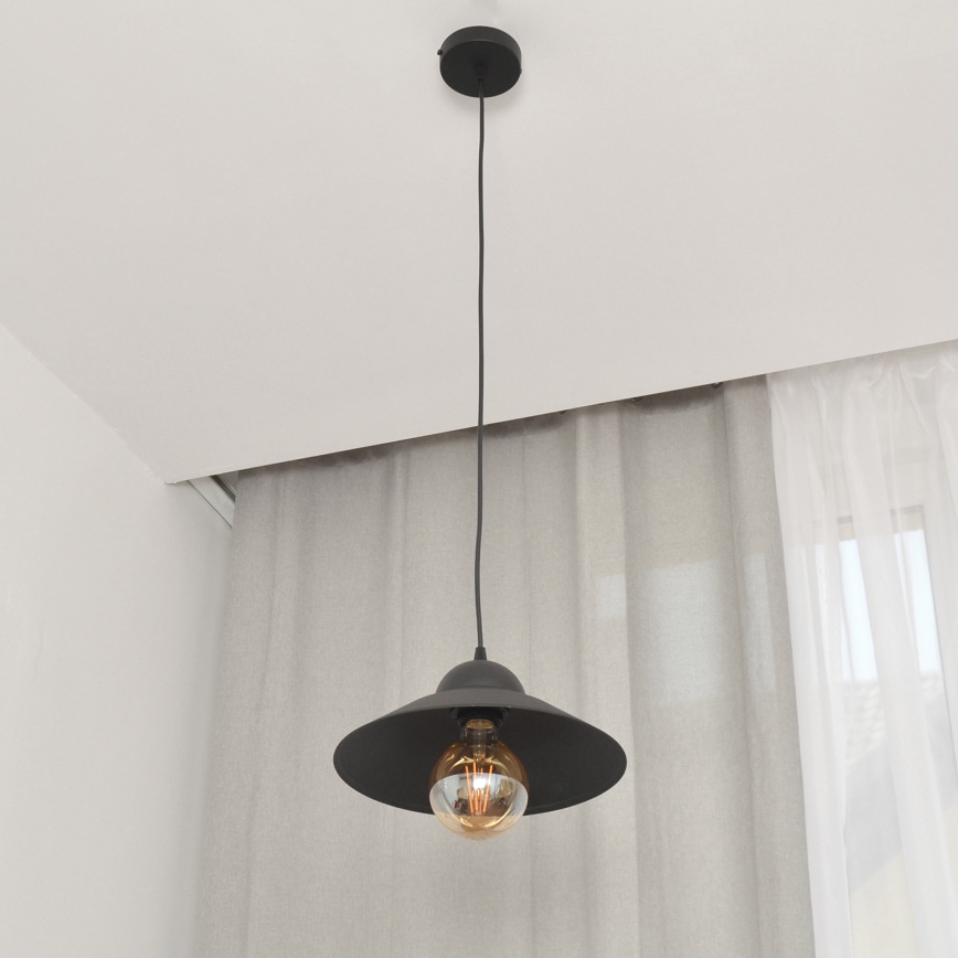 Lustra ar auklu SORAPIS 1xE27/15W/230V melna
