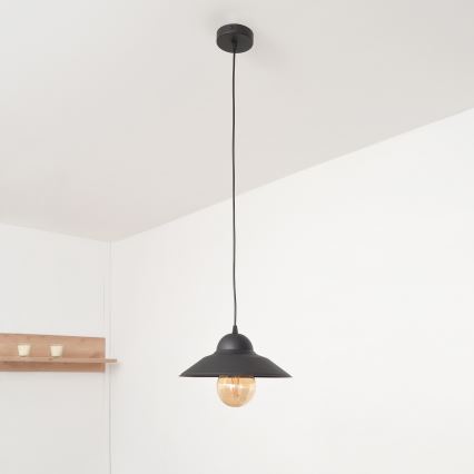 Lustra ar auklu SORAPIS 1xE27/15W/230V melna