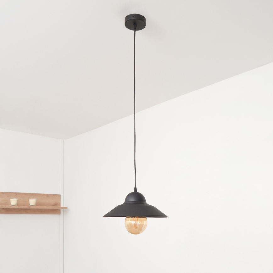 Lustra ar auklu SORAPIS 1xE27/15W/230V melna