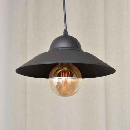 Lustra ar auklu SORAPIS 1xE27/15W/230V melna