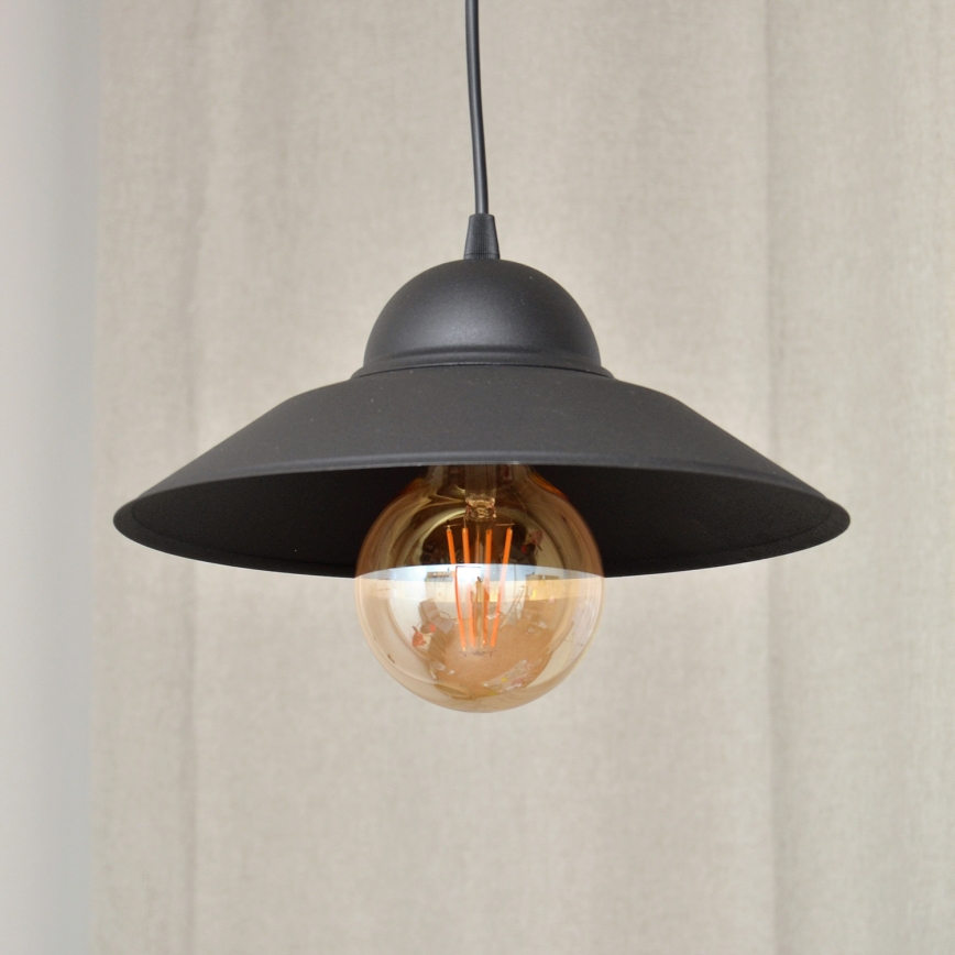 Lustra ar auklu SORAPIS 1xE27/15W/230V melna