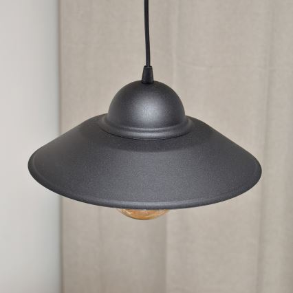 Lustra ar auklu SORAPIS 1xE27/15W/230V melna