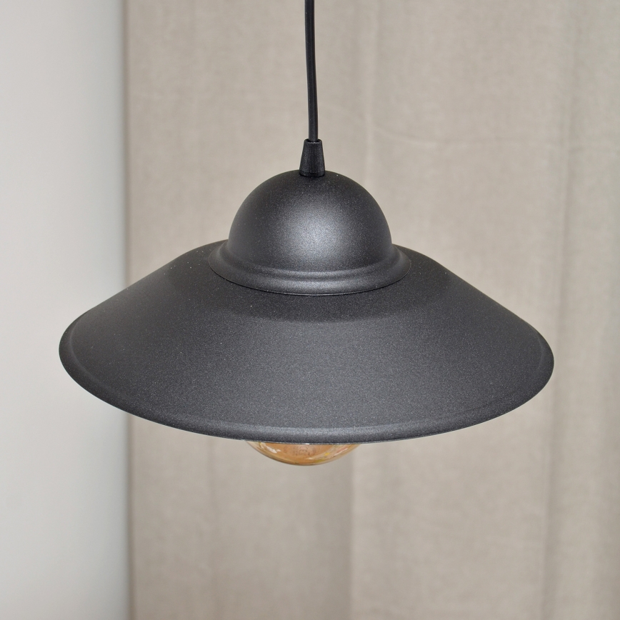 Lustra ar auklu SORAPIS 1xE27/15W/230V melna