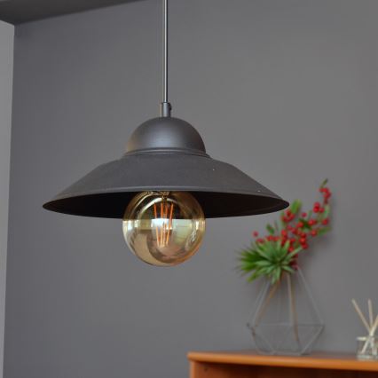 Lustra ar auklu SORAPIS 1xE27/15W/230V melna