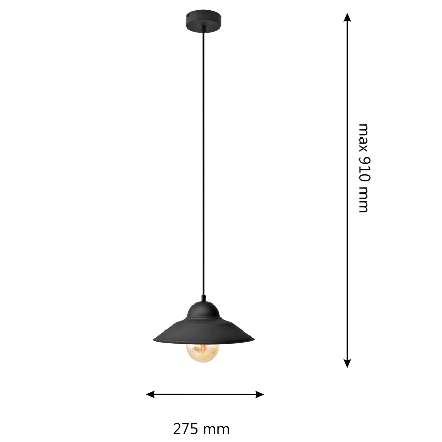 Lustra ar auklu SORAPIS 1xE27/15W/230V melna