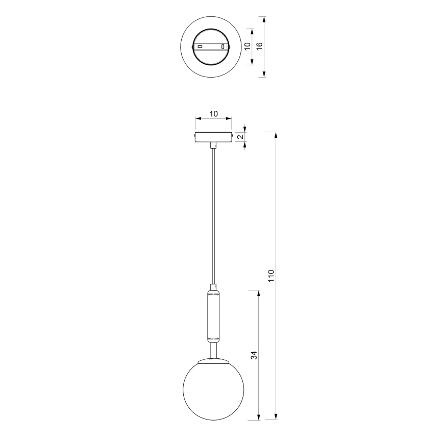 Lustra ar auklu SPIRA 1xE14/15W/230V melna