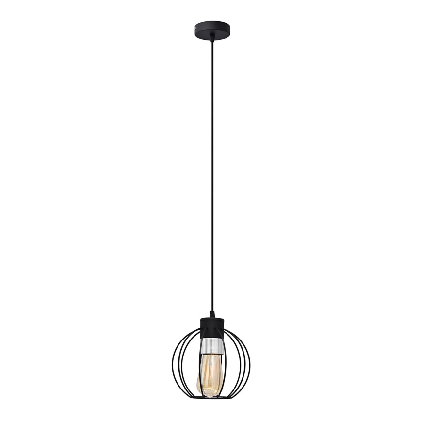 Lustra ar auklu STARLIGHT 1xE27/15W/230V melna/sudraba