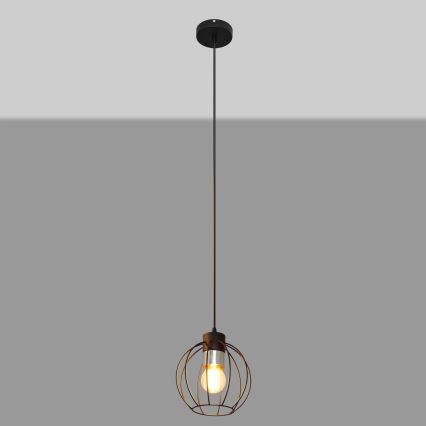 Lustra ar auklu STARLIGHT 1xE27/15W/230V melna/sudraba