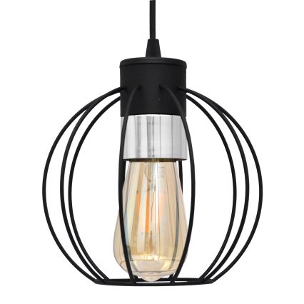 Lustra ar auklu STARLIGHT 1xE27/15W/230V melna/sudraba