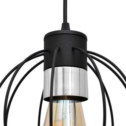 Lustra ar auklu STARLIGHT 1xE27/15W/230V melna/sudraba